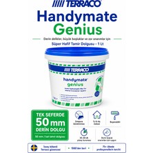Agk Terraco Handymate Genius 50 mm Süper Hafif Duvar Delik Çatlak Tamir Dolgu Macunu 1 Lt Iç Dış Alçıpan