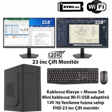 Comloji Ofis Basic-2 I5-4440 8gb 256GB Nvme 23 Fhd 120 Hz Çift Monitör Ekstralı Tak Çalıştır Ofis Paketi