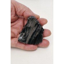 Pozitif Doğal Taş Siyah Obsidyen Doğal Kütle So-8