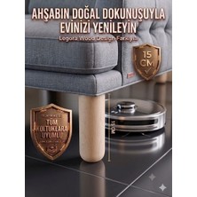 Legora Wood Design 15 cm Bohem Ham Ahşap Mobilya Ayağı Gürgen Ağacı Ahşap Mobilya Ayağı