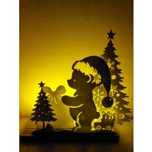 Lunera Accessories Noel Ayıcık Mumluk | 3D Baskı El Yapımı Yılbaşı Dekoru | Sevimli ve Dekoratif Mumluk