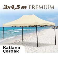 Missidea 3×4,5 Premium Makaslı Katlanır Çardak Krem
