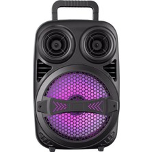 Techugo Rgb Işıklı Bluetooth Karaoke Hoparlör Mikrofonlu USB Tf Kart Destekli Taşınabilir Speaker