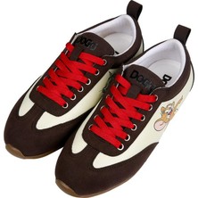 Dogo Kadın Vegan Deri Krem Sneakers - Warner Bros Looney Tunes Tom & Jerry Tasarım