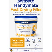 Agk Terraco Handymate Fast Drying 5-20 Dk 5 mm Hızlı Kuruyan Duvar Çatlak Tamir Dolgu Macunu 1 Lt Beyaz