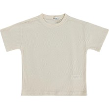 Civil Boys Altıgen Dokulu 10-13 Yaş Tişört - Bej