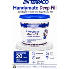 Agk Terraco Handymate Deep-Fill 20 mm Derin Boşluk Çatlak Delik Duvar Tamir Dolgu Macunu 1 Lt Gri