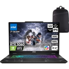 MSI Msı Cyborg 17 I7-13620H 48 -Gbddr5 1 Tbssd RTX5060 (8GB-GDDR7-55W) 17.3" Fhd 144Hz Windows 11 Pro + Qb Sırt Çantası B13WFKG-091XTRQB19