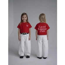 Poala Kids Wide Leg Beyaz Jeans Kız Çocuk