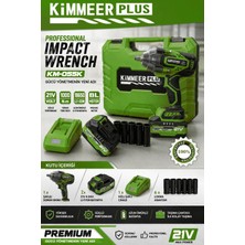 Kimmeer Plus 1000 Nm Torklu 21V Çift Akülü 10 Pilli Kömürsüz 1/2 Mavi Somun Sıkma Sökme Makinesi