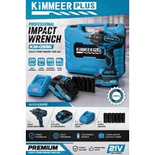 Kimmeer Plus 1000NM Torklu 21V Çift Akülü 10 Pilli Kömürsüz 1/2 Mavi Somun Sıkma Sökme Makinesi