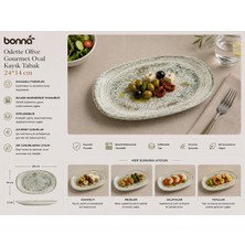 Bonnami Bonna Odette Olive Gourmet Oval Kayık Tabak 24*14 cm