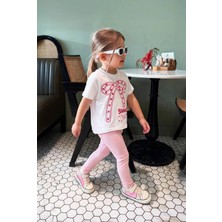 Poala Kids Fiyonklu Taytlı Takım Kız Çocuk Alt Üst Takım