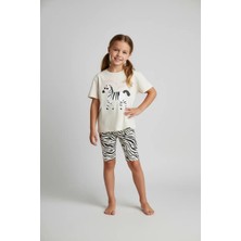 Poala Kids Zebra Tayt Takım Kız Çocuk Alt Üst Takım