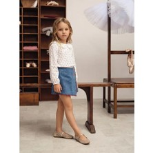 Poala Kids Cherry Denim Şort Etek Kız Çocuk