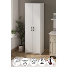 Bofigo 2 Kapaklı 6 Bölmeli Çok Amaçlı Dolap Çok Amaçlı Mutfak Dolabı Banyo Dolabı Yasemin Beyaz