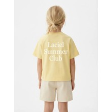 Poala Kids Summer Club Unisex Sarı Tshirt Erkek Çocuk T-Shirt