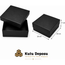 Kutu Deposu 20X24X7 cm Hediye Kutusu-Siyah
