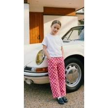 Poala Kids Damalı Ballon Jeans Kız Çocuk