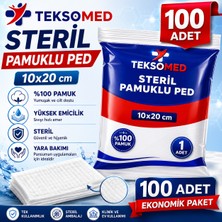 Teksomed Steril Pamuklu Ped 10X20 cm 100 Adet