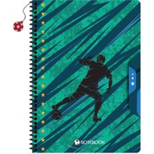 Keskin Color Keskin A4 Çizgili Karton Kapak Charmlı Futbol Defter - Yeşil