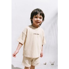 Poala Kids Bej Şortlu Takım Erkek Çocuk Alt Üst Takım