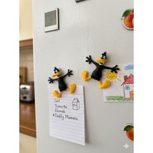 Msv Studio 3D Daffy Duck Eğlenceli Buzdolabı Magneti 2’li Set Dekoratif Tema Tasarım