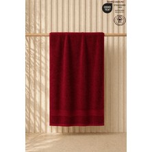Ellaline Bordo Plaj Havlusu %100 Pamuk Sertifikalı Deniz & Havuz Havlu 70X140CM