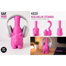 Kedi Figürlü Kulaklık Standı – 3D Baskı Masaüstü Kulaklık Tutucu