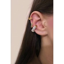 OkkoStore Taşlı Halka Kıkırdak Küpe Earcuff