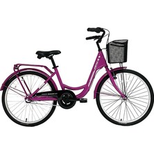 Bisan Sorrento Kadın Şehir Bisikleti 36CM V 24 Jant 3 Vites Mor Beyaz