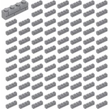 LEGO Yedek Parçalar: Modifiyeli Duvar Parçası: 100 Adet 1x4 Açık Gri 15553 - Parts: Brick, Modified: 100 Piece 1x4 Light Bluish Gray