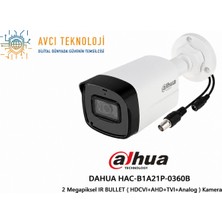 Dahua HAC-B1A21P-0360B 2 Megapiksel Ir Bullet (Hdcvı+Ahd+Tvı+Analog) Kamera