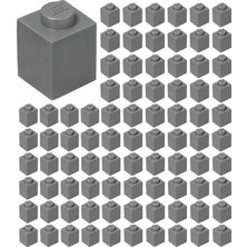 LEGO Yedek Parçalar: Duvar Parçası: 100 Adet 1x1 Koyu Gri 3005 - Parts: Brick: 100 Piece 1x1 Dark Bluish Gray 3005