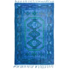 Kilim Co. Mavi Renk Vintage Geleneksel Kars Halısı 130X215 cm (2.8 M²)