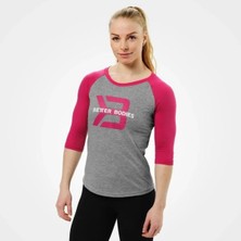 Better Bodies Better Bodıes Womens Baseball Tee Grey Melange-Pink
