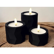 Lunera Accessories 3D Baskı 3’lü Modern Poly Mumluk Seti
