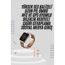 MiraLive Akıllı Saat 3 Kordonlu ve Aksesuarlı Bayanlar Için Şık Rose Renk