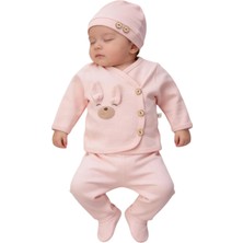 İrem Çocuk Giyim Kız Bebek Tavşan Temalı Beşli Hastane Çıkışı Zıbın Takımı