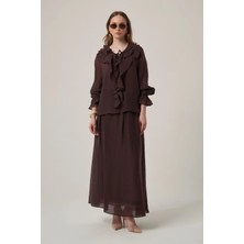 Ftz Women Kadın Fırfır Detay Helena Takım  Mürdüm 31409