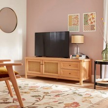 Şafak Mobilya Altea Rattan Detaylı Masif Tv Ünite