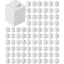LEGO Yedek Parçalar: Duvar Parçası: 100 Adet 1x1 Beyaz 3005 - Parts: Brick: 100 Piece 1x1 White 3005