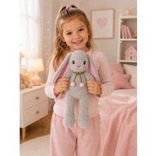 Toyzoy Toys Pembe Ponponlu Beyaz Tavşan, Peluş 35 & Tatlı Sevimli Hediyelik Oyuncak