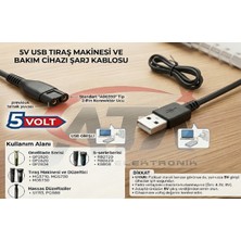 Ata Elektronik Philips One Blade Tıraş Makinesi QP2520 Için, Yedek USB Şarj Kablosu Philips Oneblade QP2620, MG3720, MG3730, MG5730, MG3710, MG5720 ( Input 5V Out 4,3 V Şarj Kablosu)