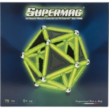 Super Mag Supermag 75 Parça Fosforlu Manyetik Yapı ve Geometri Oyuncağı- Stem Set