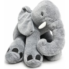 Lumitto Lufy Peluş Fil 54 cm Yumuşak Oyuncak Gri Renkli Çocuklar İçin Uyku Arkadaşı