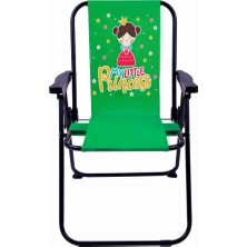 Exent 2-6 Yaş Lüx Çocuk Piknik Sandalyesi-Mini Kamp Sandalyesi-Mylittle Princess-Yeşil