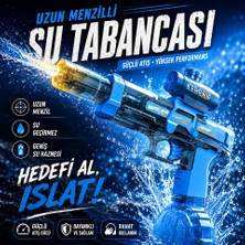 Azurtech Şarjlı Otomatik Su Tabancası Oyuncak Şarjlı Geniş Su Hazneli Gerçekçi Geri Tepme Efektli Su Silahı – Yaz Eğlencesi, Havuz Oyuncağı