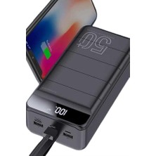 Techugo Taşınabilir Powerbank 50.000 Mah 4 Girişli Hızlı Şarj LED Göstergeli Fenerli Şarj