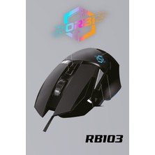 orbi Gaming Mouse Ergonomik Başparmak Destekli Kablolu Profosyonel Oyuncu Mouse Ayarlı 7200 Dpı RB103